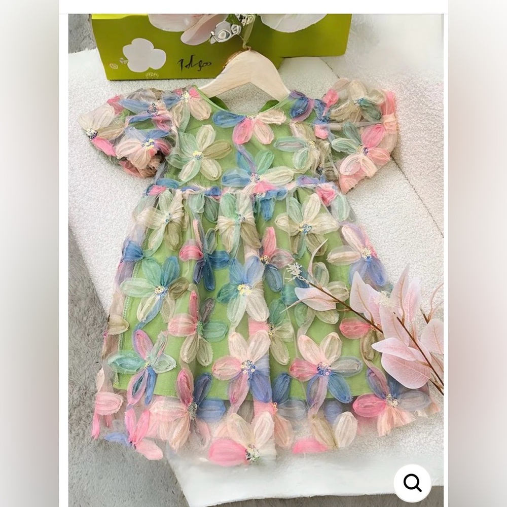 Mia Belle Girls “Spread More Magic” Floral Tulle Dress – Size 4T